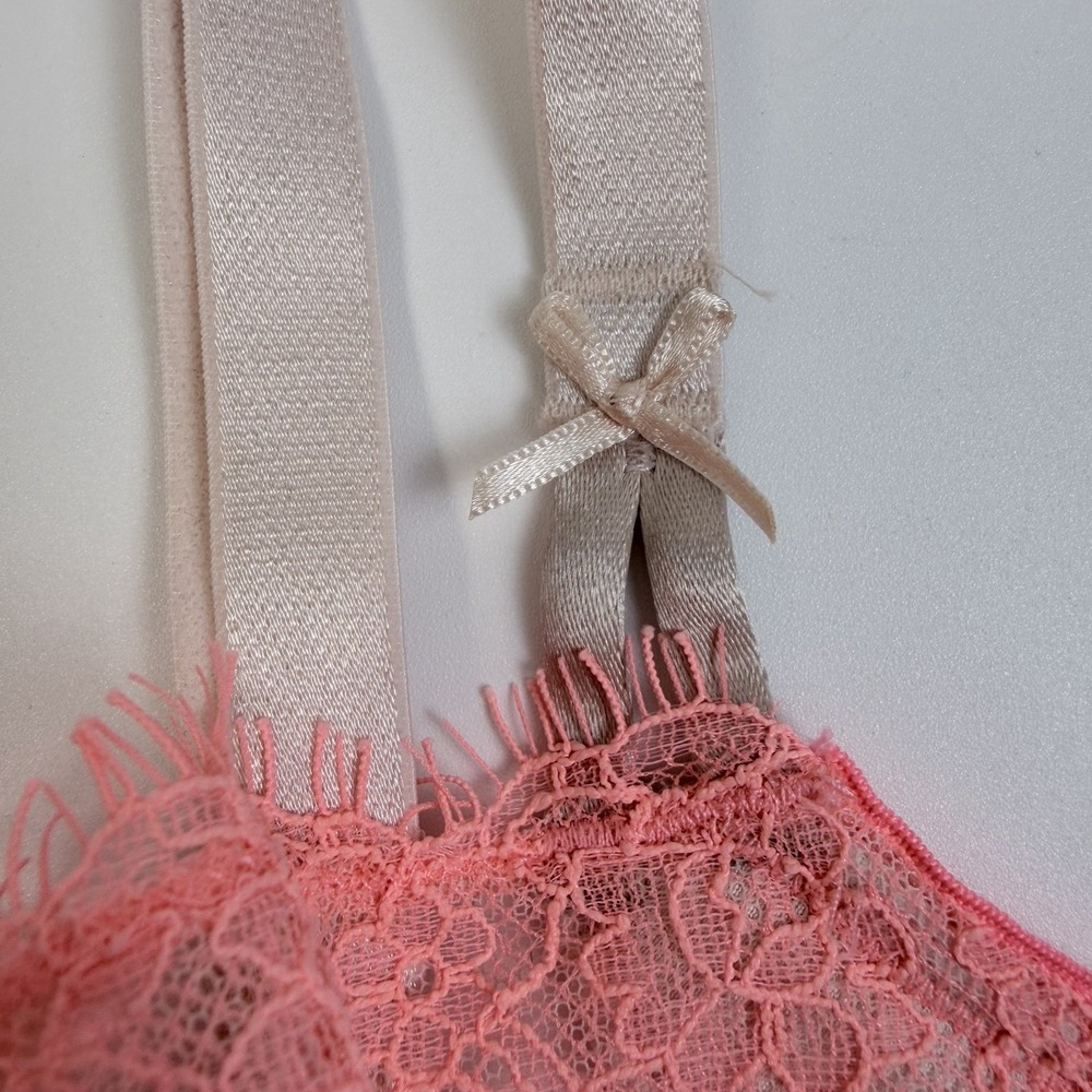 Victoria's Secret Dream Angels Peach Coral Lace Unlined Balconette Bra 36DD NWT - Picture 6 of 6